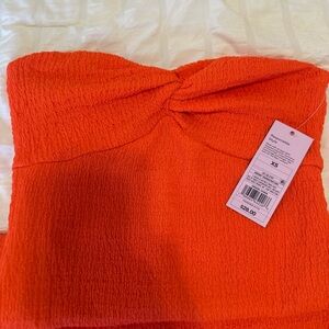 Orange Strapless Top